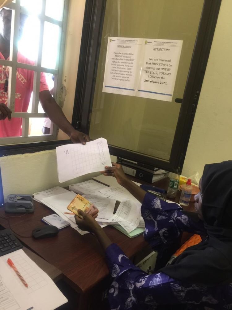 Mhsccu Managress at Bansang for giving out festive loans