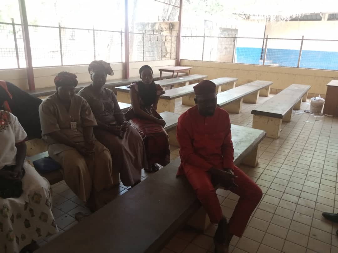 Basse District Hospital Staff listenting attentively